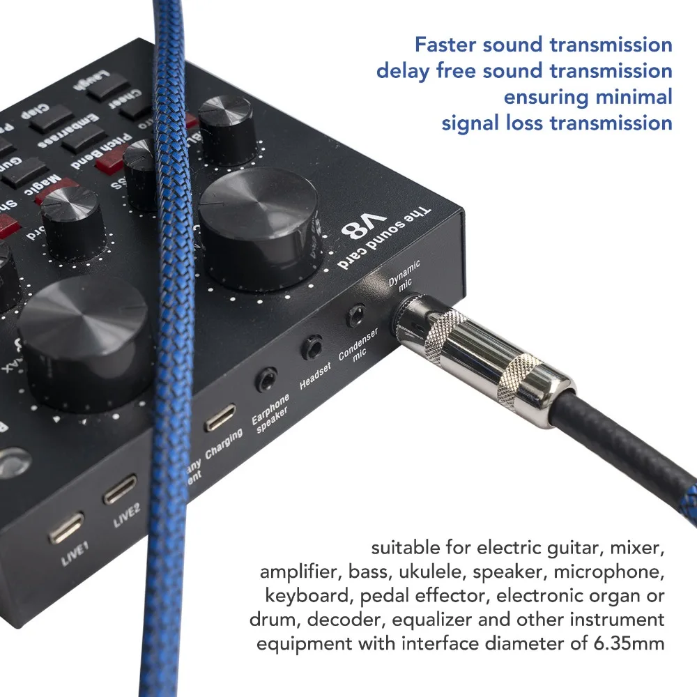 Durable Noise Reduction 1/4 Inch Cable Braid Shielding Plug and Play Guitar Cable Stereo Audio Bass Cable Stage Performance
Durable Noise Reduction 1/4 Inch Cable Braid Shielding Plug and Play Guitar Cable Stereo Audio Bass Cable Stage Performance