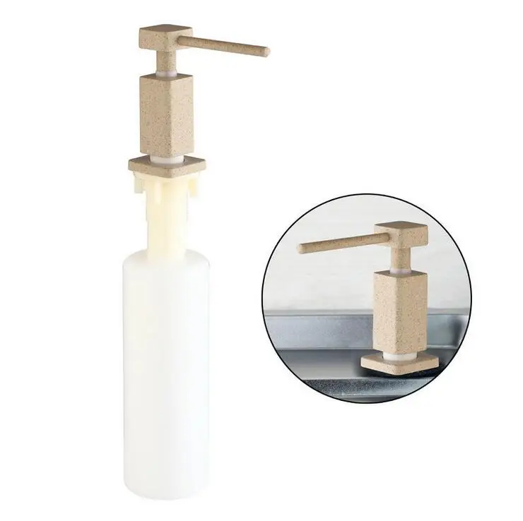 Bathroom hand wash liquid plastic bottle, Stainless steel head Liquid soap dispenser, Kitchen sink liquid soap dispenser beige
Bathroom hand wash liquid plastic bottle, Stainless steel head Liquid soap dispenser, Kitchen sink liquid soap dispenser beige