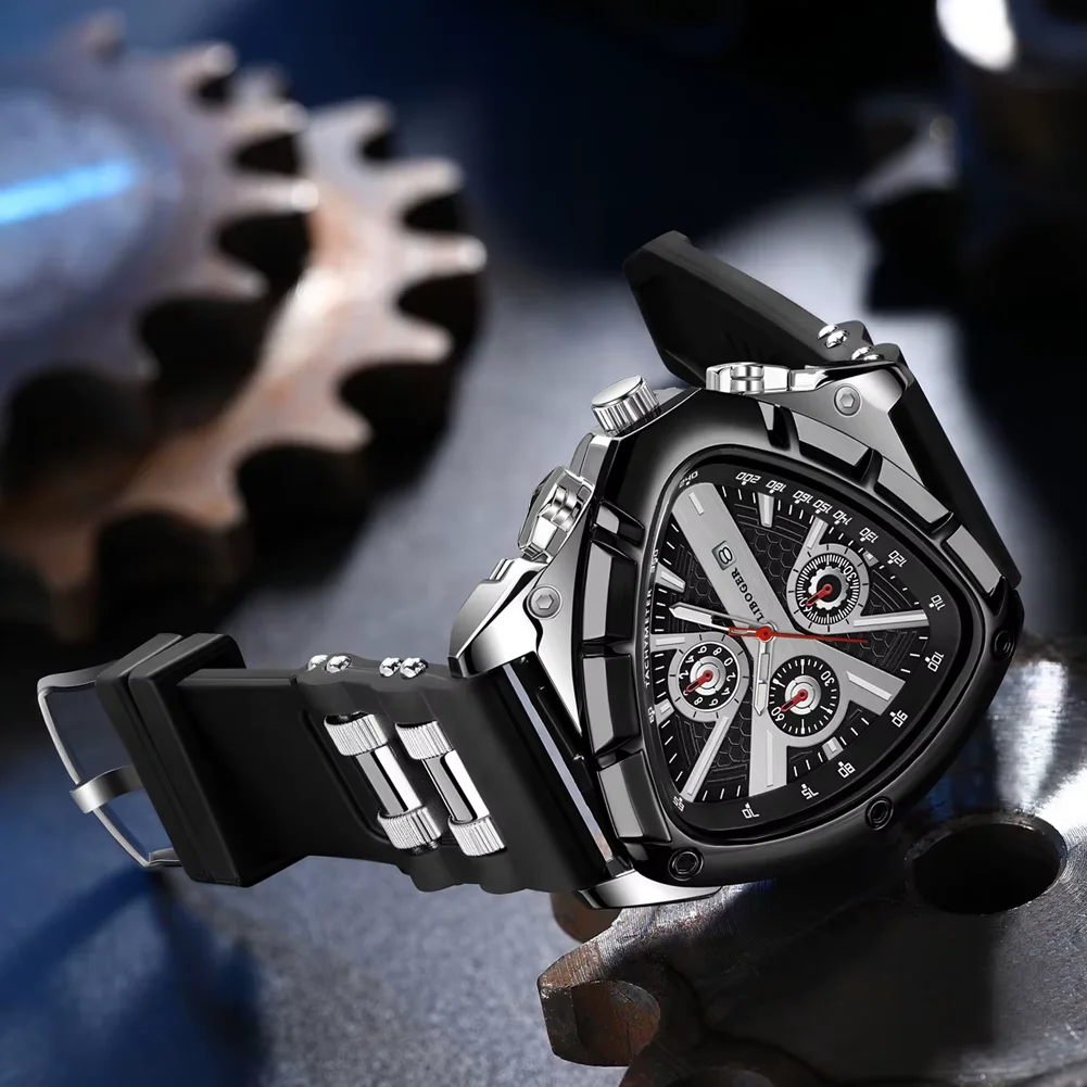 For Men Unique Sports Quartz Watch Polygonal Three-Eye Dial Silicone Strap Auto Date Casual Wristwatch Gifts
For Men Unique Sports Quartz Watch Polygonal Three-Eye Dial Silicone Strap Auto Date Casual Wristwatch Gifts