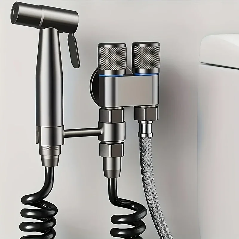 Wall mounted double outlet toilet spray, matching stainless steel wire drawing and polishing design, G1/2 thread, no power
Wall mounted double outlet toilet spray, matching stainless steel wire drawing and polishing design, G1/2 thread, no power