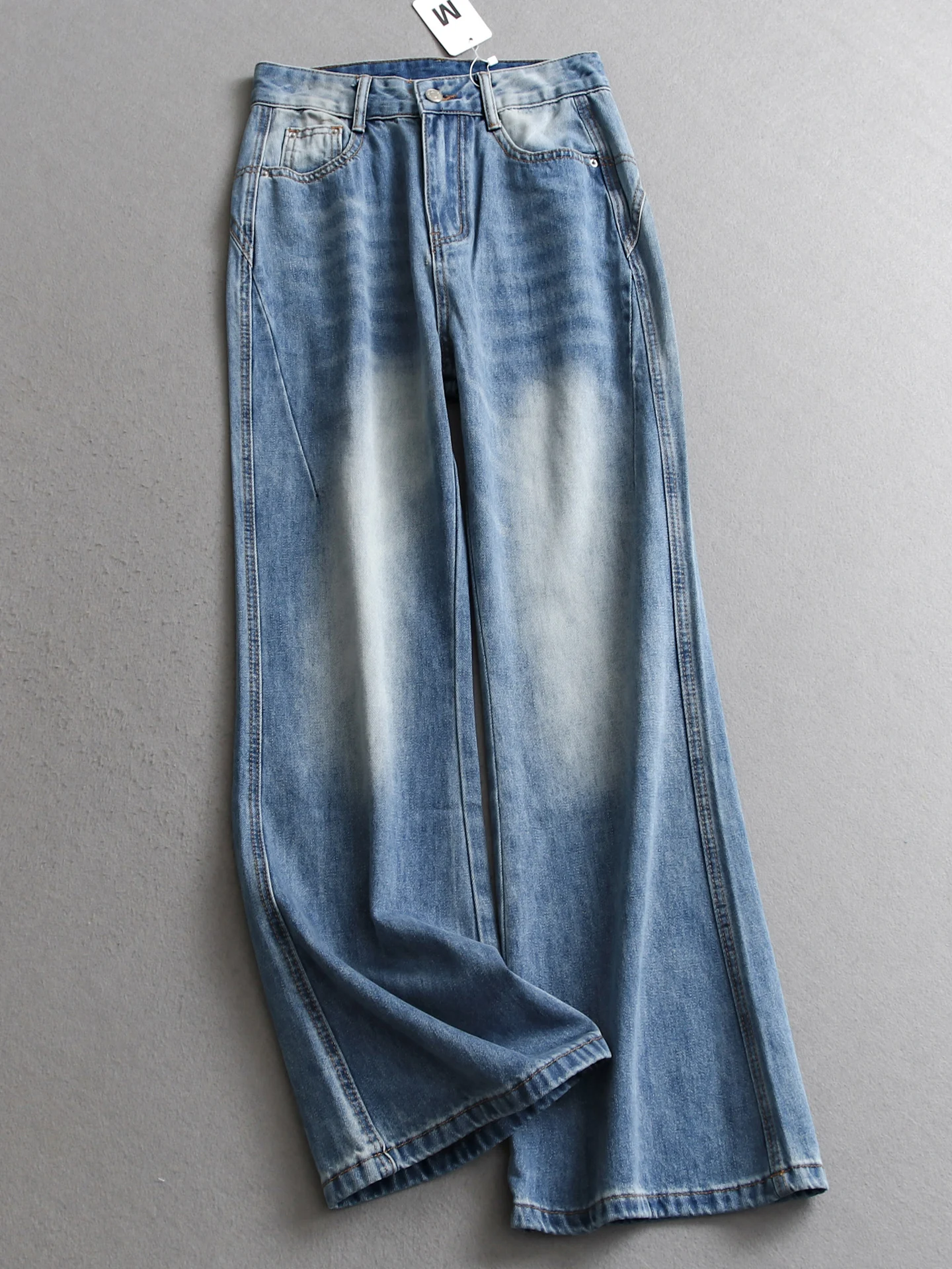 Blue High Waist Wide Leg Jeans Women's Loose Floor-Length Denim Pants Casual Washed out Slimming Effect Autumn New Arrival
Blue High Waist Wide Leg Jeans Women's Loose Floor-Length Denim Pants Casual Washed out Slimming Effect Autumn New Arrival