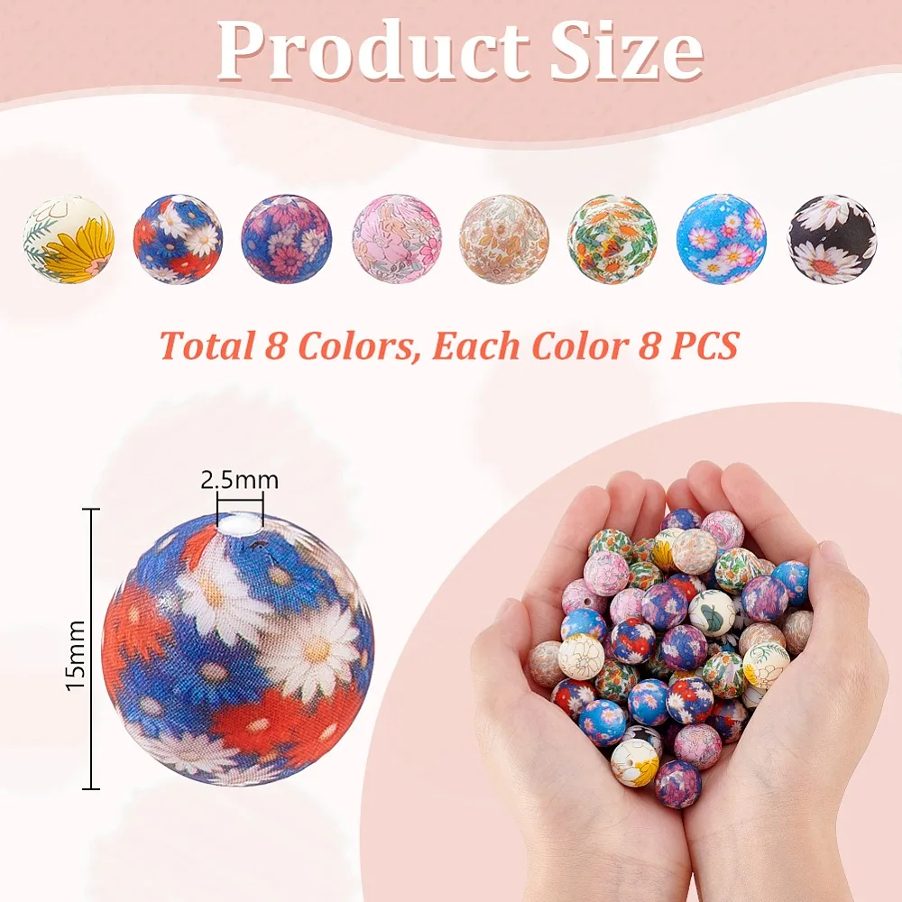 64Pcs 8 Colors Round Focal Beads Mixed Color 15mm Hole: 2.5mm 8pcs/color
64Pcs 8 Colors Round Focal Beads Mixed Color 15mm Hole: 2.5mm 8pcs/color