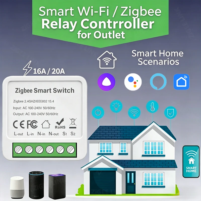 Zigbee 3.0 Mini Smart DIY Switch 2 Way Control Smart Home Relay Automation Breaker Works With Tuya Alexa Google Home
Zigbee 3.0 Mini Smart DIY Switch 2 Way Control Smart Home Relay Automation Breaker Works With Tuya Alexa Google Home