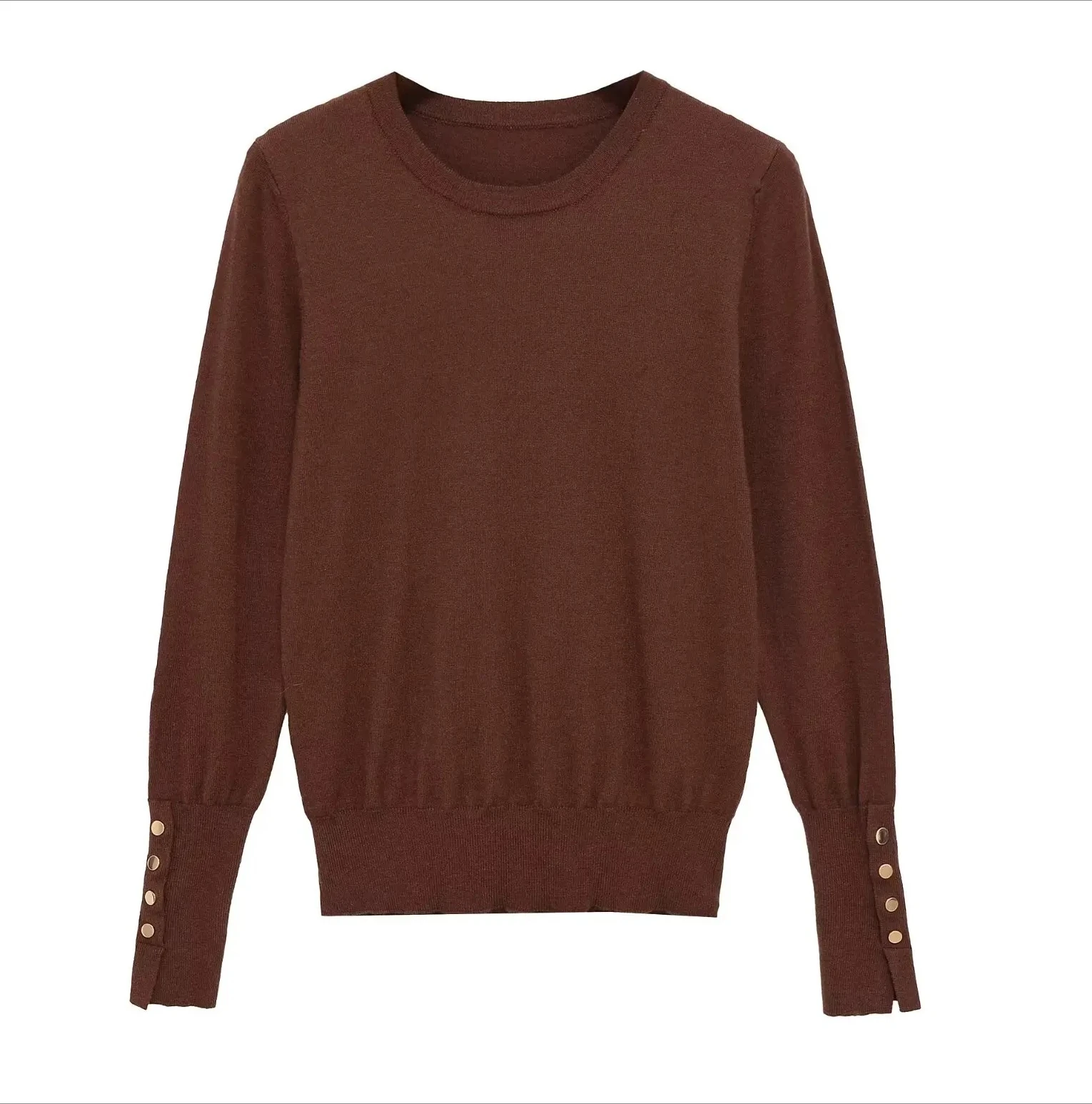 2025 Winter Women Brown Sweater Long Sleeve Buttons Female Tops
2025 Winter Women Brown Sweater Long Sleeve Buttons Female Tops