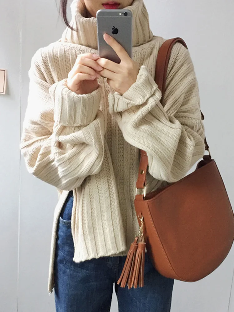 New Fashion Long Sleeve Pullovers Knitted Women's Sweaters Autumn Winter Casual Loose Turtleneck Women Sweater Winter Clothes
New Fashion Long Sleeve Pullovers Knitted Women's Sweaters Autumn Winter Casual Loose Turtleneck Women Sweater Winter Clothes
