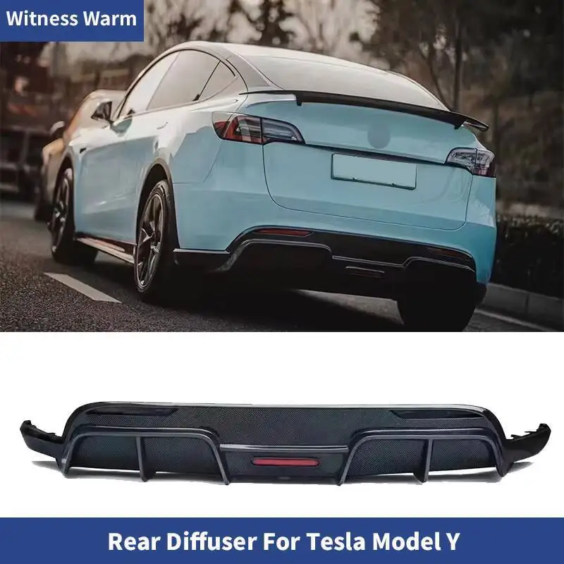 Model Y Carbon Fiber Rear Diffuser Bumper Lip Spoiler With LED Brake Lights for Tesla Model Y Car body kit
Model Y Carbon Fiber Rear Diffuser Bumper Lip Spoiler With LED Brake Lights for Tesla Model Y Car body kit