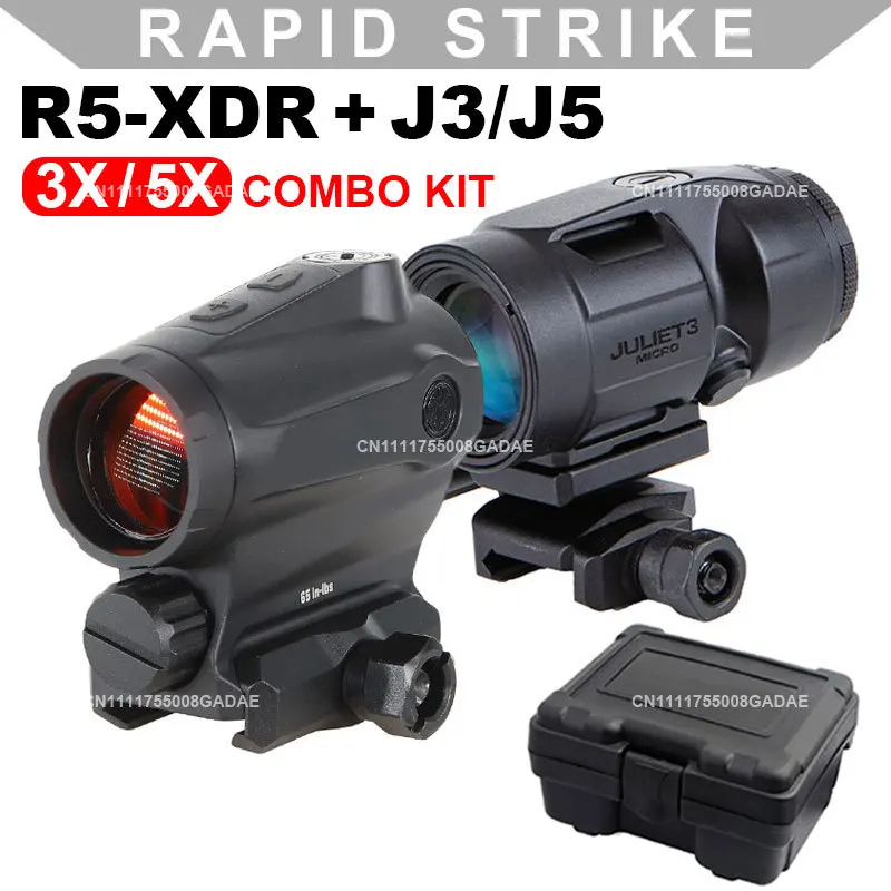 R5XDR GEN II + JULIET5 5X Combo Kit JULIET3 3X Magnifier Rifle Holographic Red Dot Sightscope Flip to Side 20mm Picatinny Mount
R5XDR GEN II + JULIET5 5X Combo Kit JULIET3 3X Magnifier Rifle Holographic Red Dot Sightscope Flip to Side 20mm Picatinny Mount