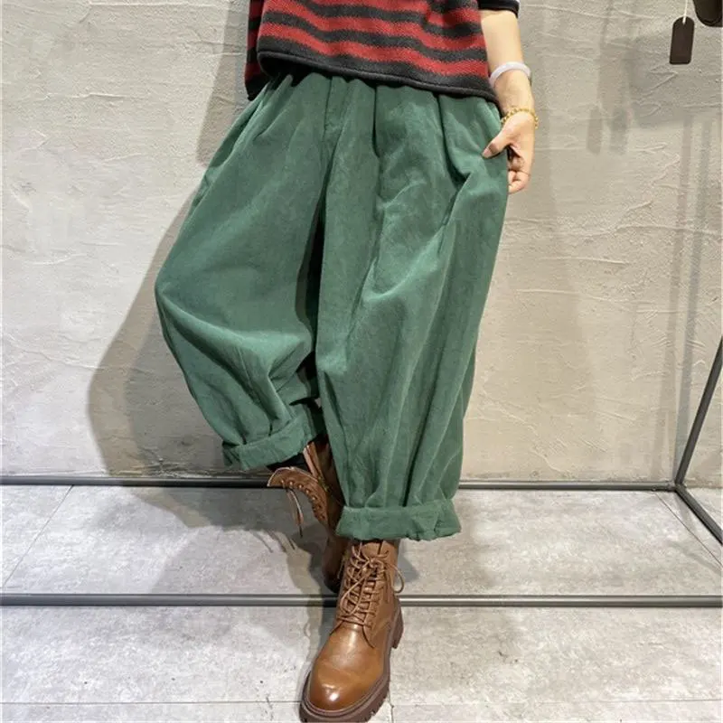 2024 Spring Autumn New Arts Style Women Elastic Waist Solid Loose Length Pants All-matched Casual Cotton Wide Leg Pants
2024 Spring Autumn New Arts Style Women Elastic Waist Solid Loose Length Pants All-matched Casual Cotton Wide Leg Pants