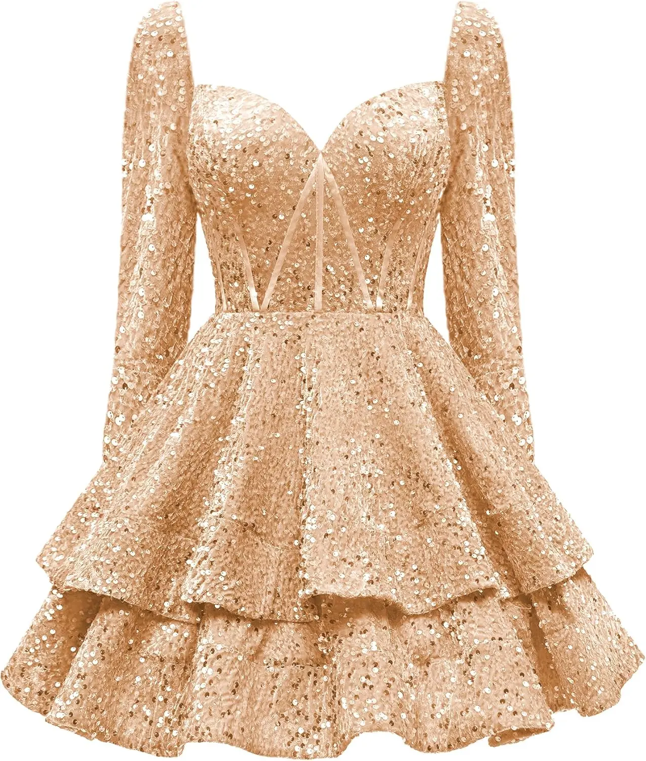 Women's Long Sleeve Sequin Homecoming Dress Short Layered Sparkly Cocktail Prom Gowns Mini Graduation Dress Party Dresses
Women's Long Sleeve Sequin Homecoming Dress Short Layered Sparkly Cocktail Prom Gowns Mini Graduation Dress Party Dresses
