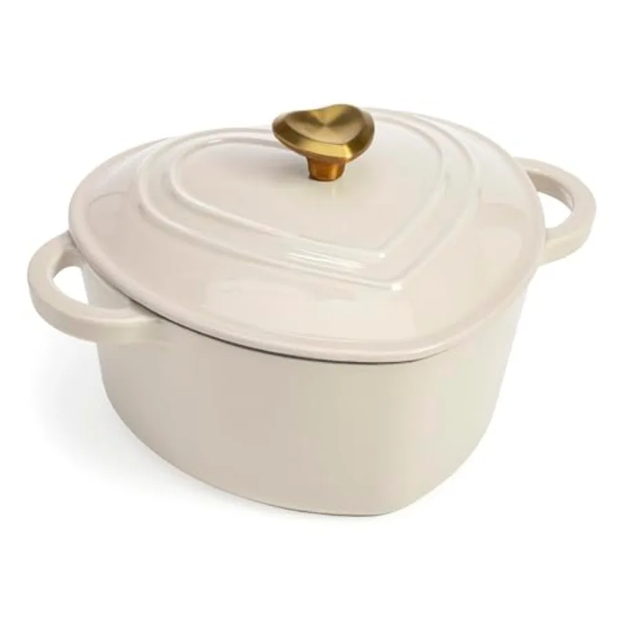 Enameled Cast Iron Dutch Oven Heart-Shaped Pot with Lid Dual Handles Works on All Stovetops Oven Safe to 500°F
Enameled Cast Iron Dutch Oven Heart-Shaped Pot with Lid Dual Handles Works on All Stovetops Oven Safe to 500°F