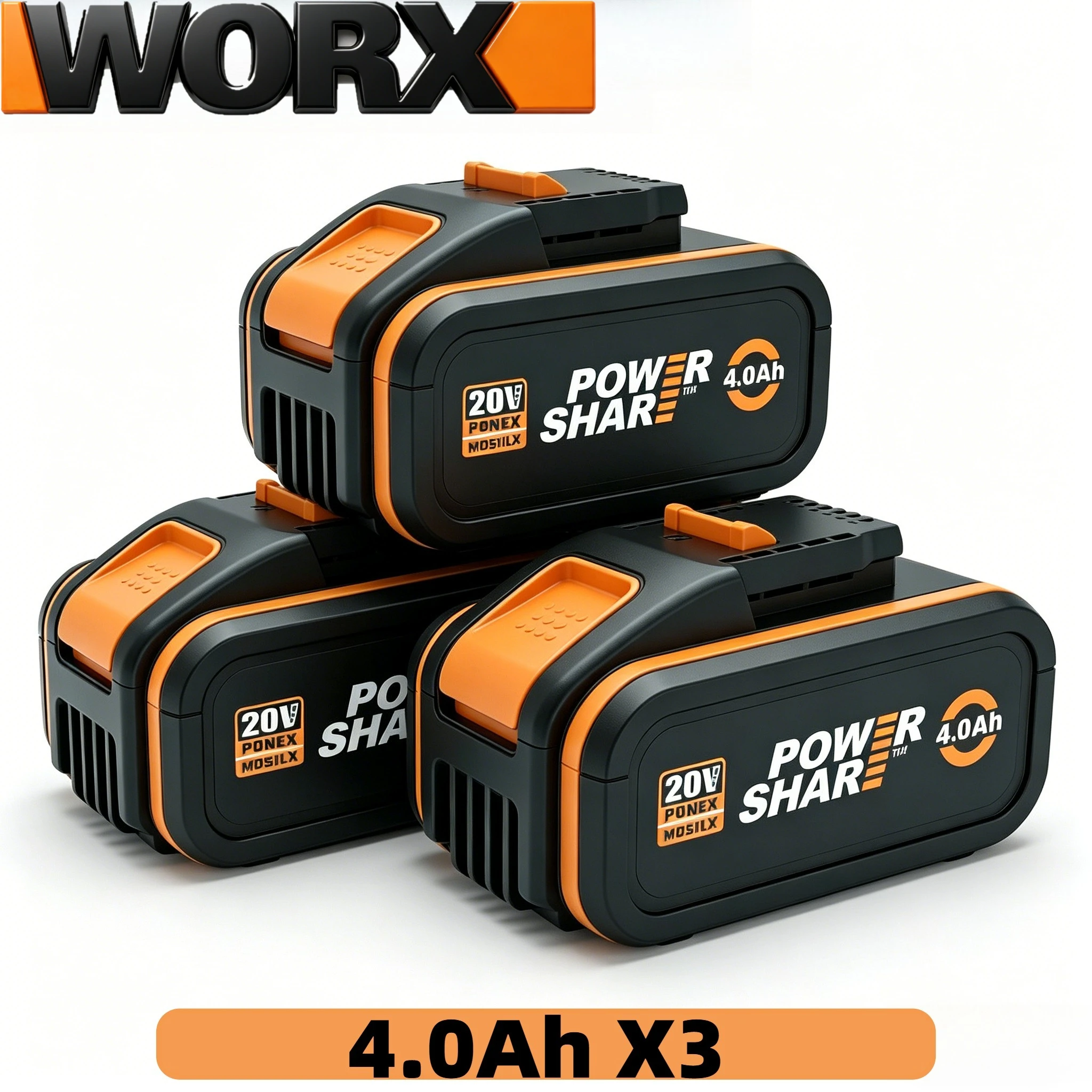 Original WORX PowerShare 20V 4.0Ah Lithium Ion Battery WA3551.1 WA3553.1 WA3641 Compatible with All WORX 20V Electric Tools
Original WORX PowerShare 20V 4.0Ah Lithium Ion Battery WA3551.1 WA3553.1 WA3641 Compatible with All WORX 20V Electric Tools
