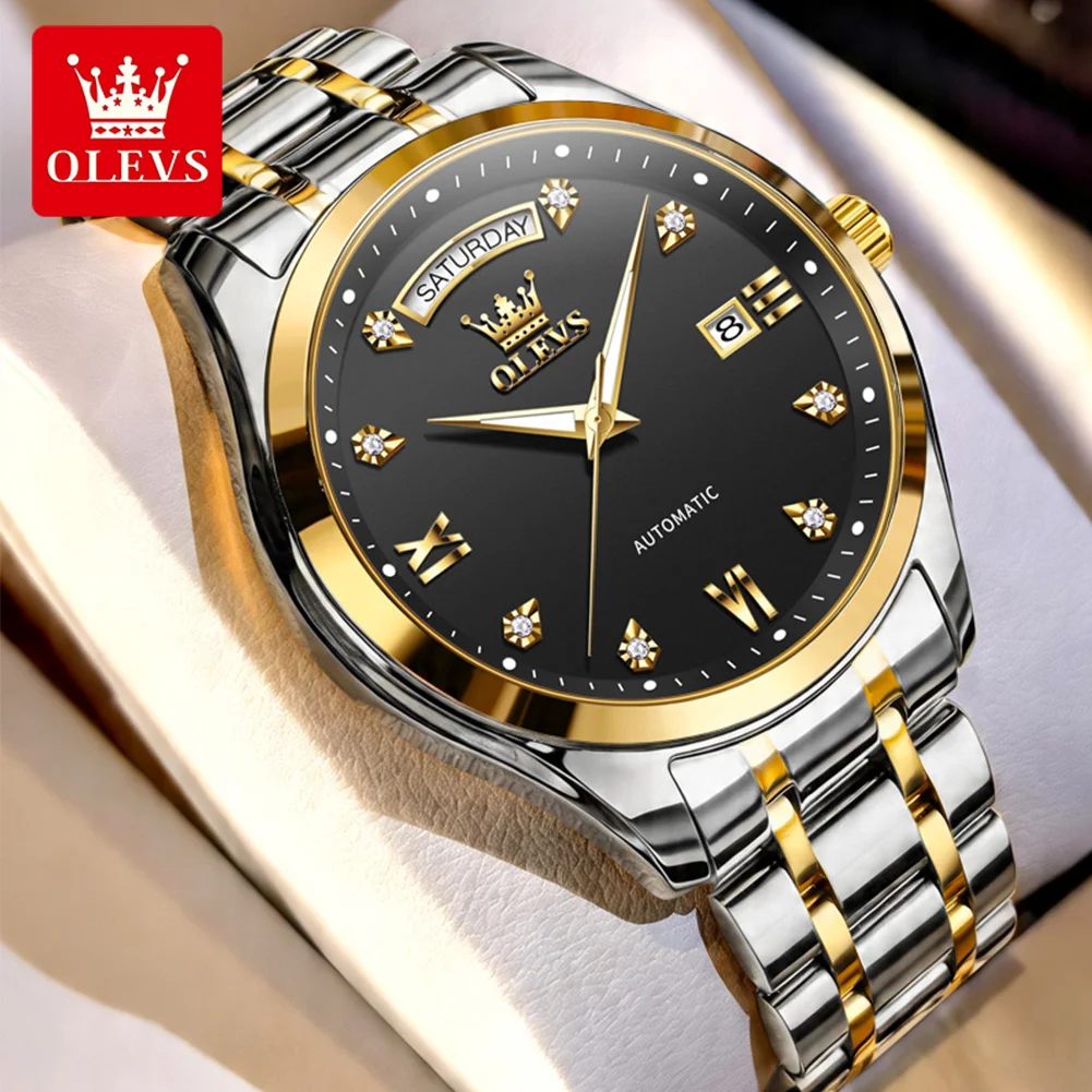 OLEVS Men's Classic Mechanical Movement Watch Water Resistant with Calendar Feature Stainless Steel Business Automatic Watches
OLEVS Men's Classic Mechanical Movement Watch Water Resistant with Calendar Feature Stainless Steel Business Automatic Watches