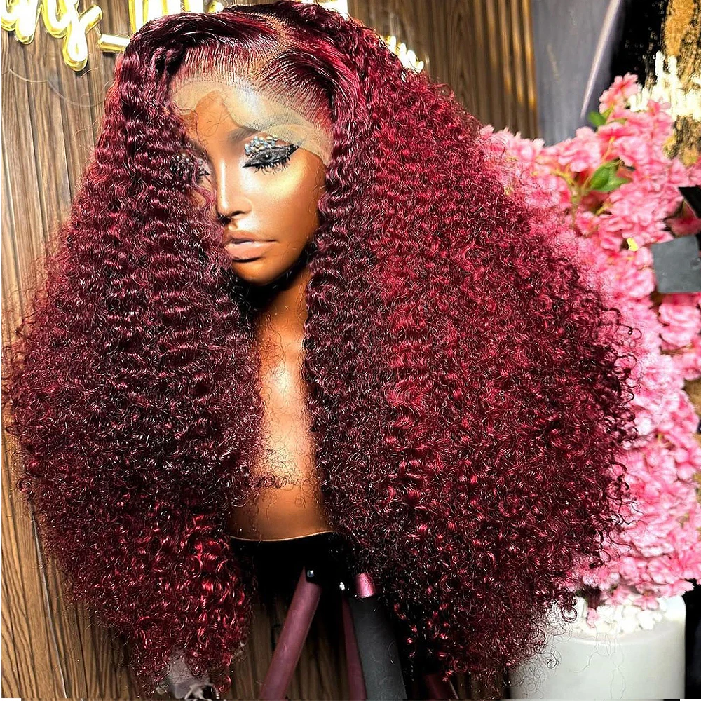99J Color Jerry Curly Glueless 13x6 HD Lace Frontal Wig Human Hair Ready To Go 400 Density Brazilian Remy Hair Wigs Pre Plucked
99J Color Jerry Curly Glueless 13x6 HD Lace Frontal Wig Human Hair Ready To Go 400 Density Brazilian Remy Hair Wigs Pre Plucked