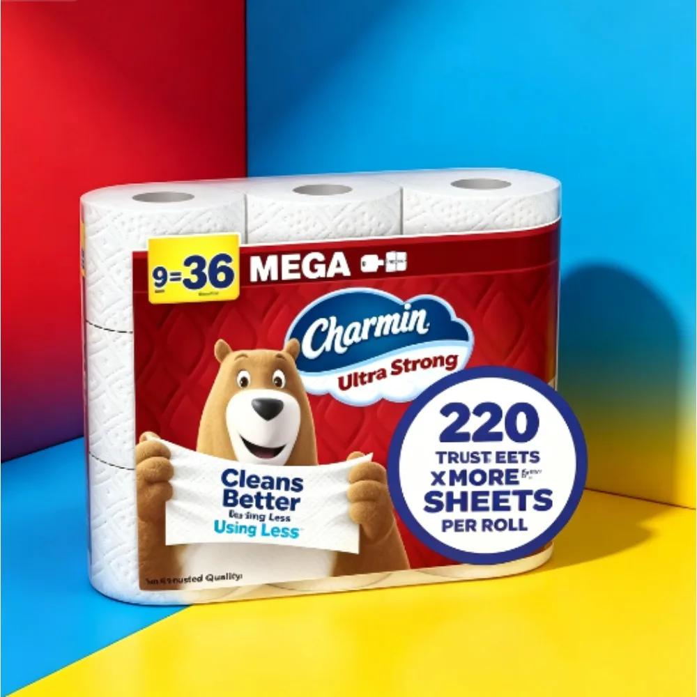 Charmin Ultra Strong 9 Mega Rolls, 220 Sheets Each
Charmin Ultra Strong 9 Mega Rolls, 220 Sheets Each