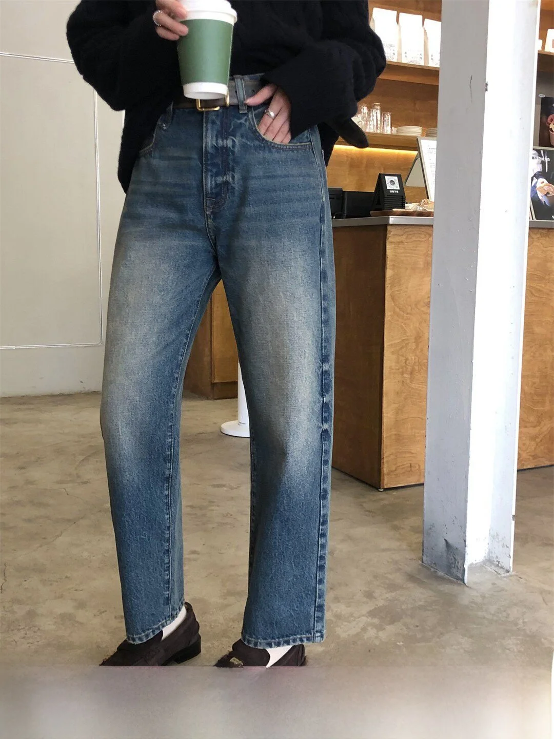 High Waist Straight Leg Jeans Fashionable Chopstick Leg Retro Breadstick Denim Pants Women's Spring Season Cotton Fabric
High Waist Straight Leg Jeans Fashionable Chopstick Leg Retro Breadstick Denim Pants Women's Spring Season Cotton Fabric