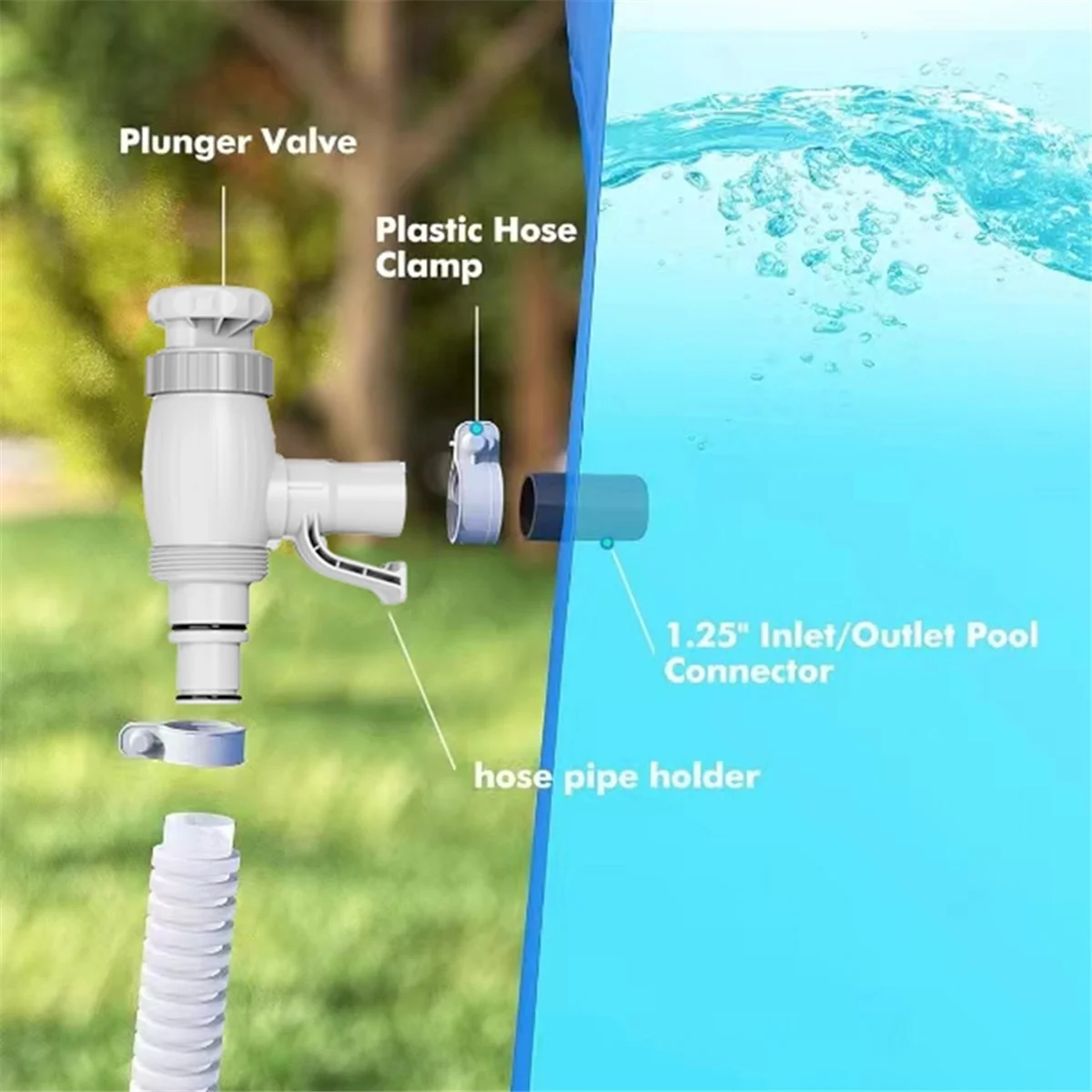 YYg-oPool Hose Adapter, Pool Hose Holder and Plunger Valve, Pool Replacement Parts for Above Ground
YYg-oPool Hose Adapter, Pool Hose Holder and Plunger Valve, Pool Replacement Parts for Above Ground
