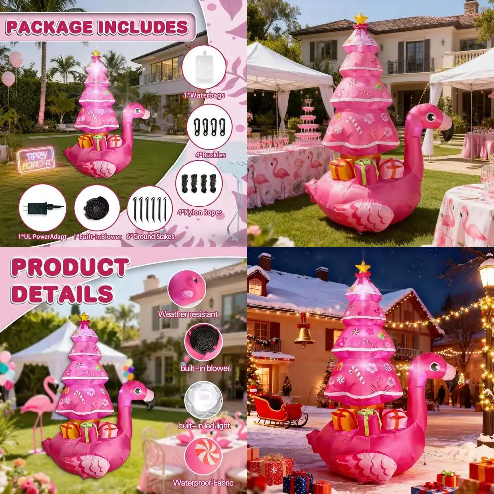 Гигантская надувная рождественская елка с розовым фламинго на 7 футов и светодиодными фонарями для уличного праздничного декора
Гигантская надувная рождественская елка с розовым фламинго на 7 футов и светодиодными фонарями для уличного праздничного декора