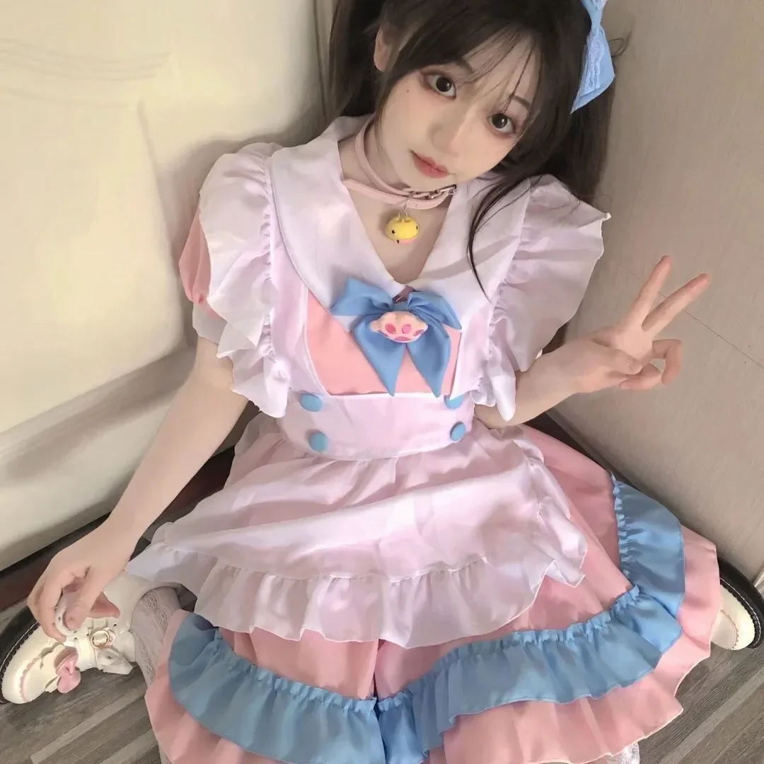 Soft Girl Lace Up Maid Dress Cute Daily Wearable Anime Cosplay Costume
Soft Girl Lace Up Maid Dress Cute Daily Wearable Anime Cosplay Costume