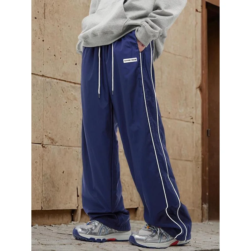 MAQVOB Men's Simple Side Stripe Drawstring Waist Straight Leg Pants for Spring Men Striped Trousers
MAQVOB Men's Simple Side Stripe Drawstring Waist Straight Leg Pants for Spring Men Striped Trousers