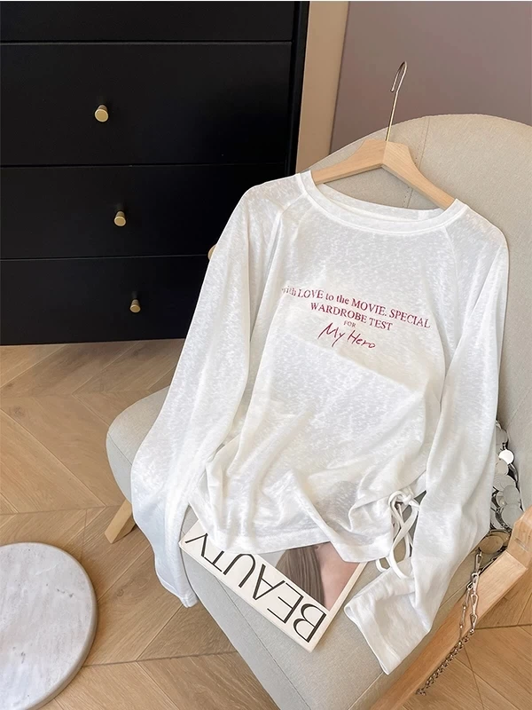 plus Size Women's Loose Fit Long Sleeve T-Shirt Letter Print Belted Waist Summer Style Lightweight Thinming Outerwear
plus Size Women's Loose Fit Long Sleeve T-Shirt Letter Print Belted Waist Summer Style Lightweight Thinming Outerwear