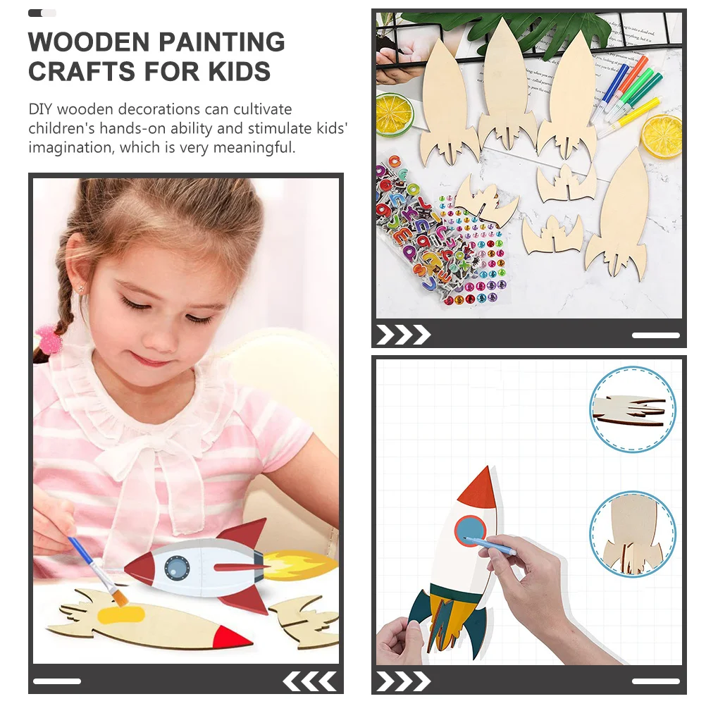 1Set DIY Rocket Wooden Crafts for Kids Hand-Painted Unfinished Graffiti Decoration Creative Wood Craft Kit Children's Art
1Set DIY Rocket Wooden Crafts for Kids Hand-Painted Unfinished Graffiti Decoration Creative Wood Craft Kit Children's Art