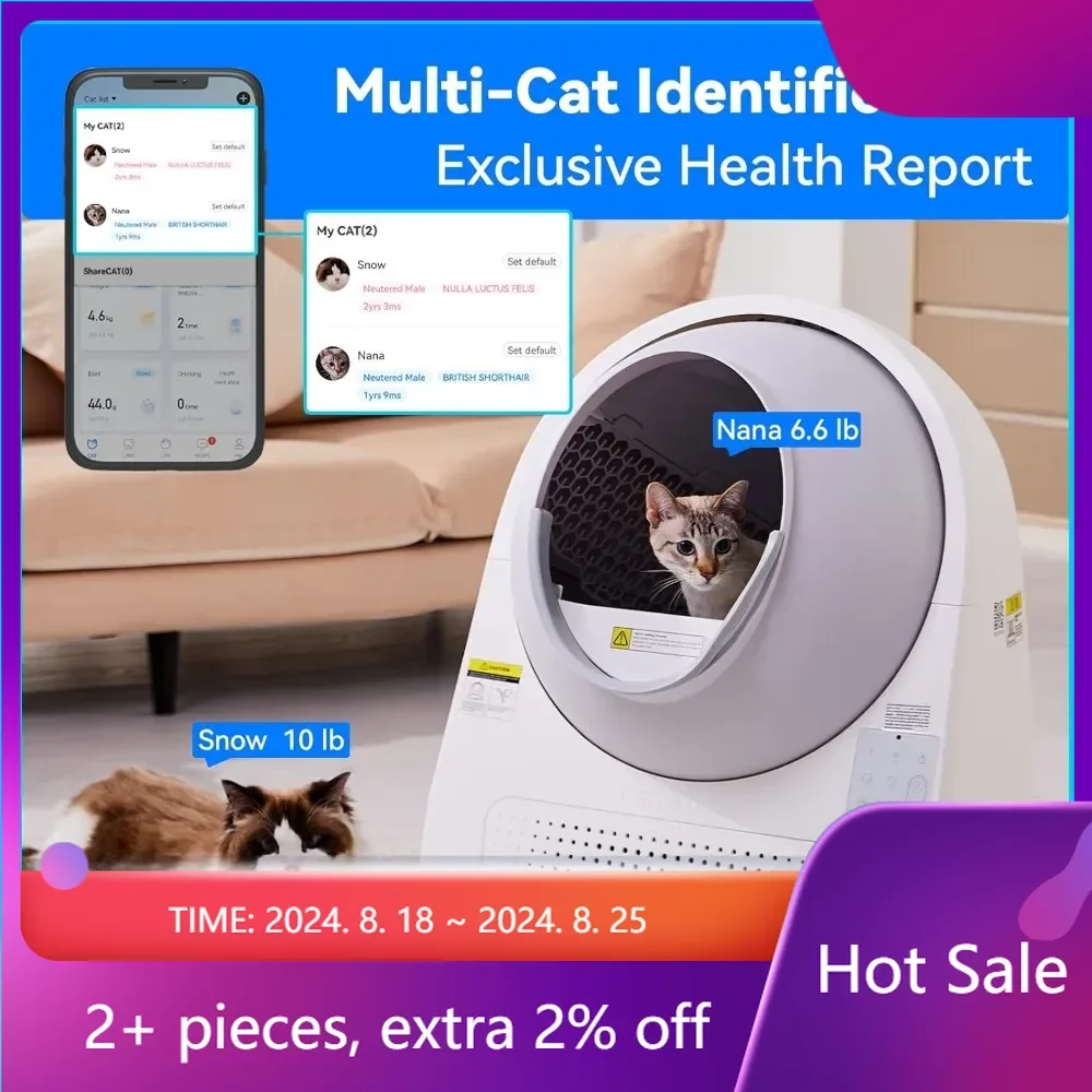 Automatic Self Cleaning Cat Litter Box With APP Odor Control Sand Box for Cats Toilet Health Monitoring Cats Pet Products Pets
Automatic Self Cleaning Cat Litter Box With APP Odor Control Sand Box for Cats Toilet Health Monitoring Cats Pet Products Pets
