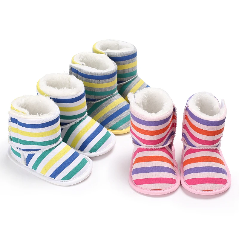 New fashionable striped baby cotton boots with soft sole, classic anti kick and walking shoes
New fashionable striped baby cotton boots with soft sole, classic anti kick and walking shoes