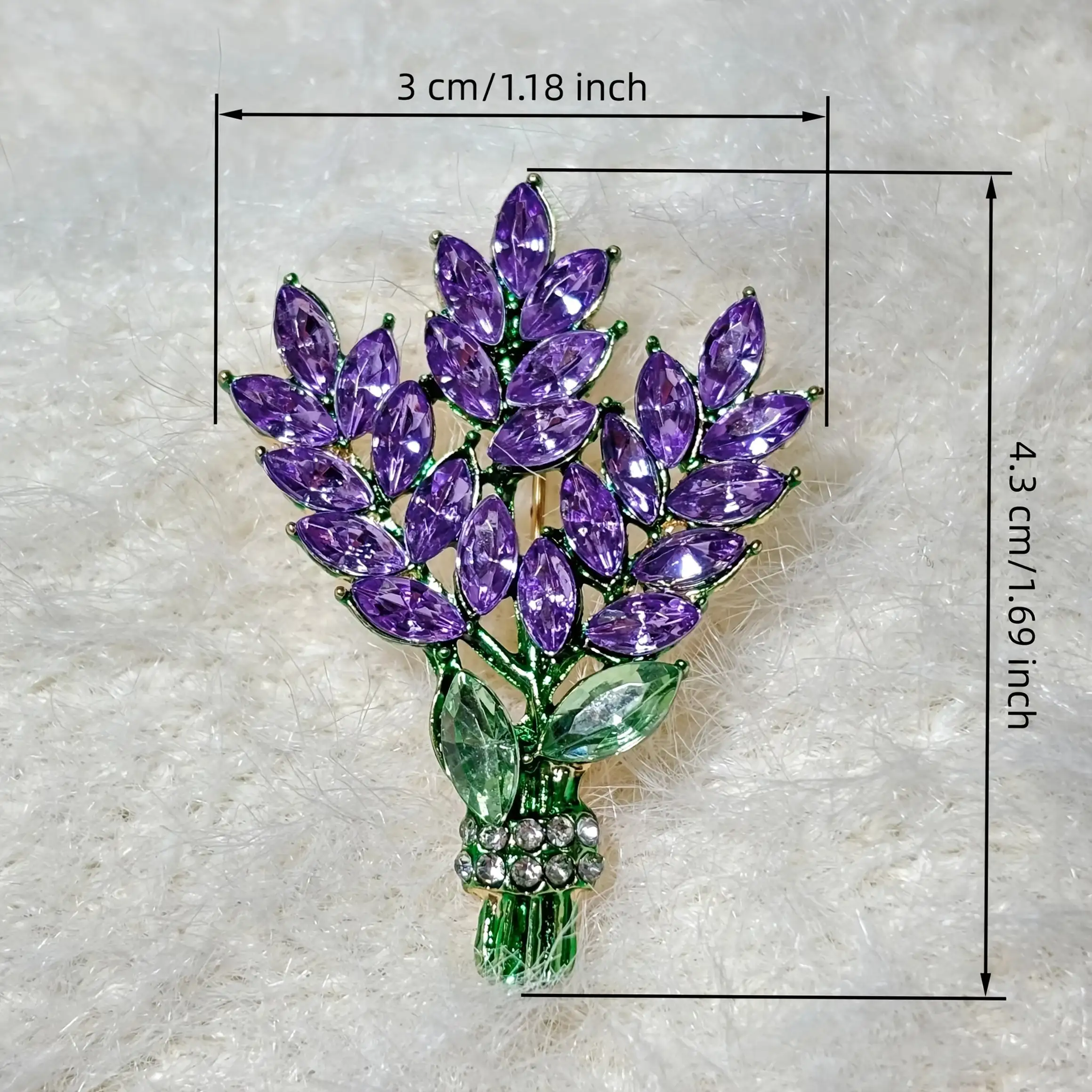 Elegant Lavender Crystal Brooch - Romantic Purple, Alloy with Gift Box Packaging for Women, Artificial, Brooch
Elegant Lavender Crystal Brooch - Romantic Purple, Alloy with Gift Box Packaging for Women, Artificial, Brooch
