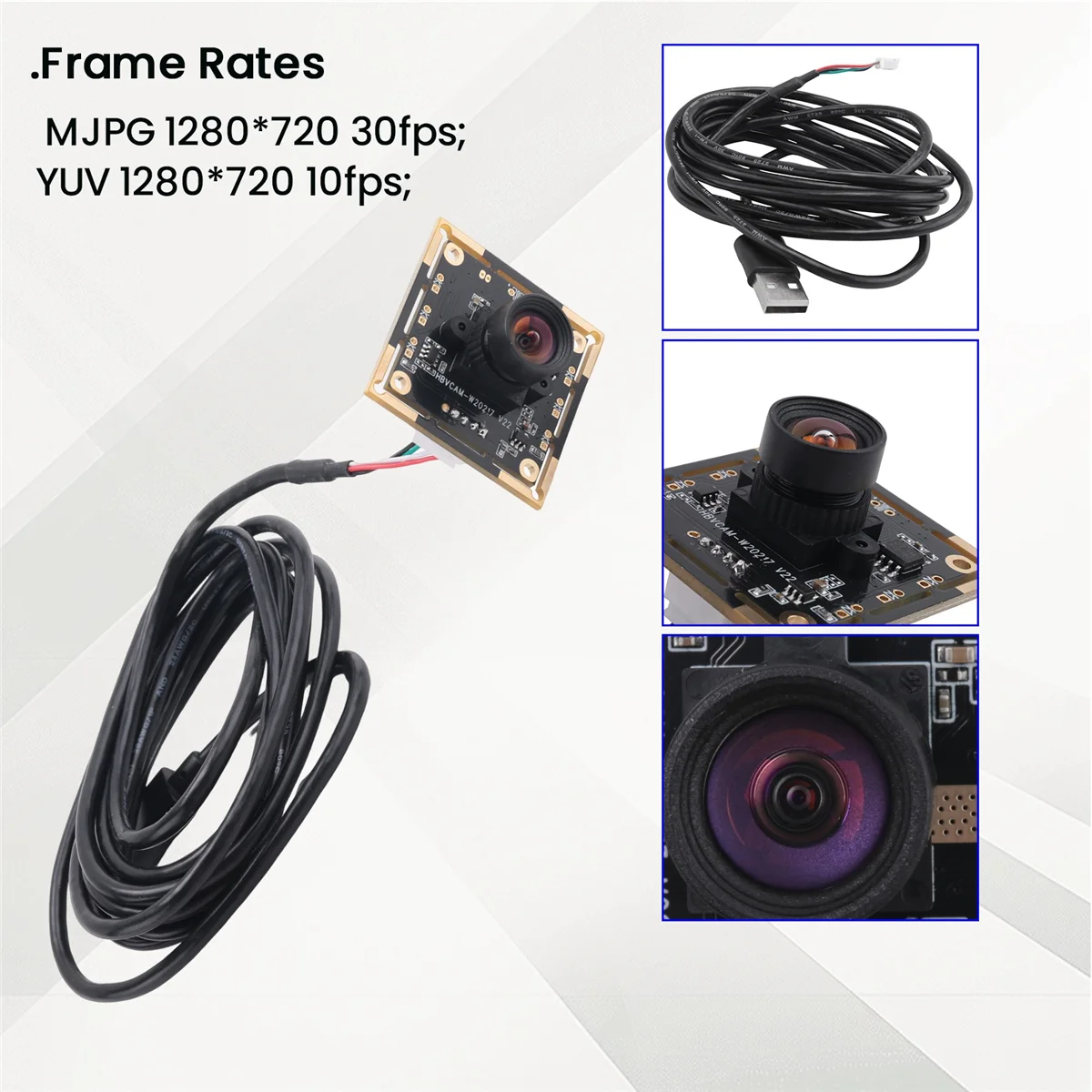 GET! 3PCS Camera Module 100 Degree OV9732 2M Cable 1280x720 30fps,Compatible for Autodarts.Io,USB Drive Free
GET! 3PCS Camera Module 100 Degree OV9732 2M Cable 1280x720 30fps,Compatible for Autodarts.Io,USB Drive Free