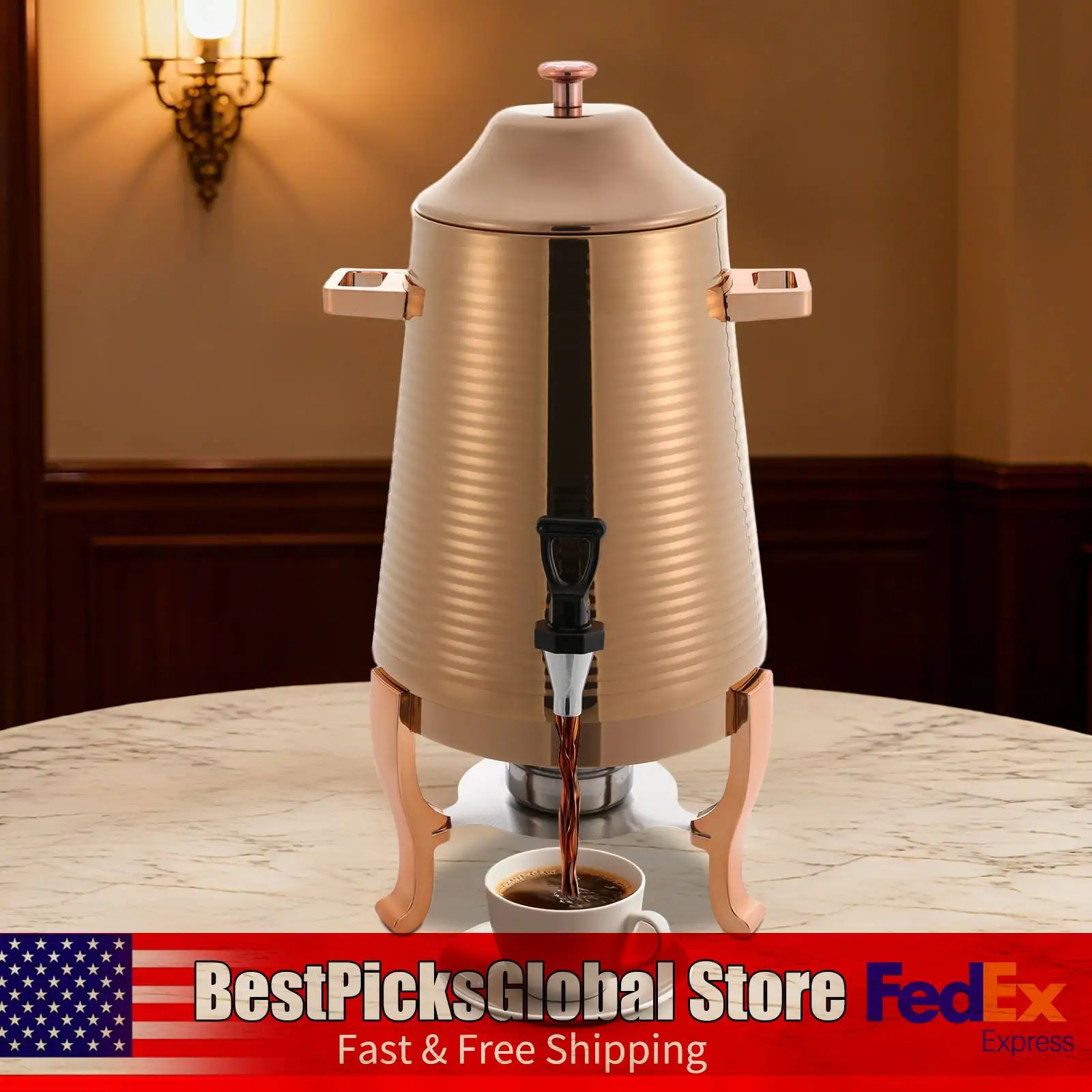13L Beverage Dispenser with Fuel Holder Stainless Steel Hot Drink Dispenser with Faucet for Coffee Tea Hot Water Rose Gold
13L Beverage Dispenser with Fuel Holder Stainless Steel Hot Drink Dispenser with Faucet for Coffee Tea Hot Water Rose Gold