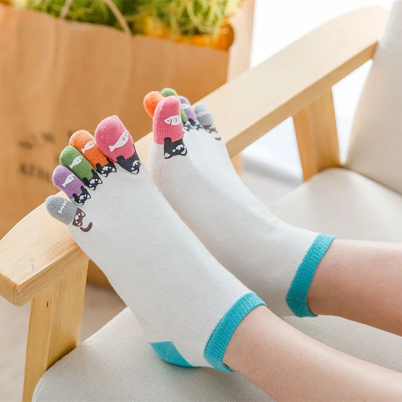 5 Pairs Short Fun Socks Women Girls Toe Socks Cotton Cute Cartoon Cat Fish Print Soft Comfortable Ankle Boat Socks Five Fingers
5 Pairs Short Fun Socks Women Girls Toe Socks Cotton Cute Cartoon Cat Fish Print Soft Comfortable Ankle Boat Socks Five Fingers