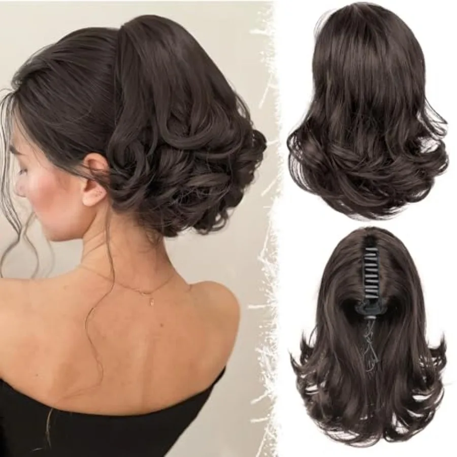Ponytail Extension, 10" Short Claw Clip in Pony Tails Hair Extensions Curly Wavy Synthetic Drawstring Hairpieces for Women Ceda
Ponytail Extension, 10" Short Claw Clip in Pony Tails Hair Extensions Curly Wavy Synthetic Drawstring Hairpieces for Women Ceda