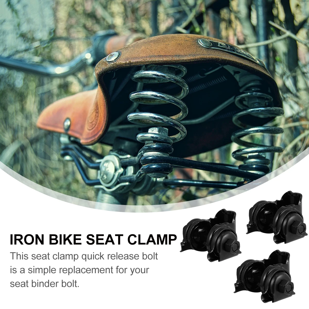 4 pcs Iron Bike Seat Clamp Quick Release Folding Sturdy Angle Adjustable Universal Seatpost Mounting for Standard Rail Saddles
4 pcs Iron Bike Seat Clamp Quick Release Folding Sturdy Angle Adjustable Universal Seatpost Mounting for Standard Rail Saddles