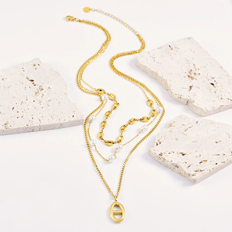 2025 High- end Fashion Gold Layered Necklace, Pig Nose Pearl Choker, Women's Elegant Y Necklace for Sweater Dress Party
2025 High- end Fashion Gold Layered Necklace, Pig Nose Pearl Choker, Women's Elegant Y Necklace for Sweater Dress Party