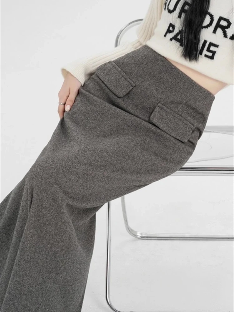 Retro 2025 High Waist Long Woolen Skirts for Women Winter New Office Lady Solid Color A-line Women's Skirts Female
Retro 2025 High Waist Long Woolen Skirts for Women Winter New Office Lady Solid Color A-line Women's Skirts Female