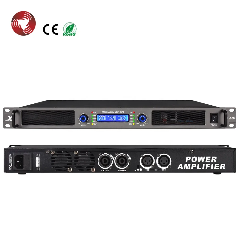 Digital 600W*2 power amplifier professional LED lights Class D power amplifier
Digital 600W*2 power amplifier professional LED lights Class D power amplifier