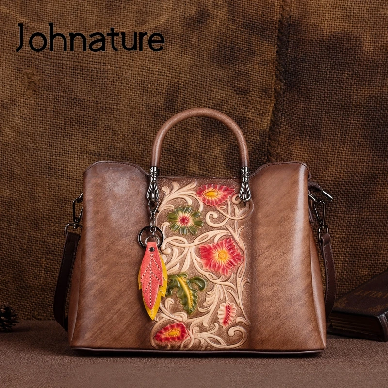 Johnature 2024 New Versatile Handbag Genuine Leather Women Bag Vintage Handmade Embossed Nature Cowhide Shoulder Messenger Bags
Johnature 2024 New Versatile Handbag Genuine Leather Women Bag Vintage Handmade Embossed Nature Cowhide Shoulder Messenger Bags