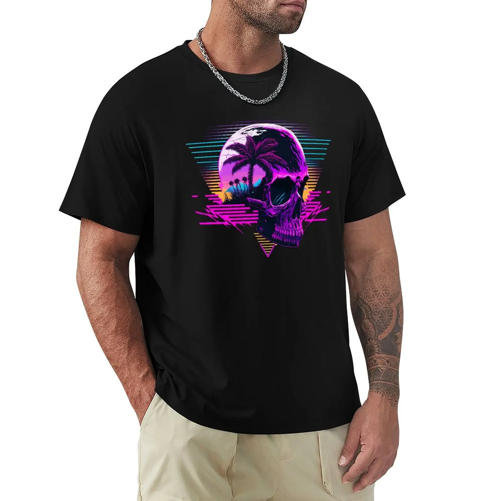 Miami Skull T-Shirt Classic Crew Neck Cotton T-Shirt
Miami Skull T-Shirt Classic Crew Neck Cotton T-Shirt