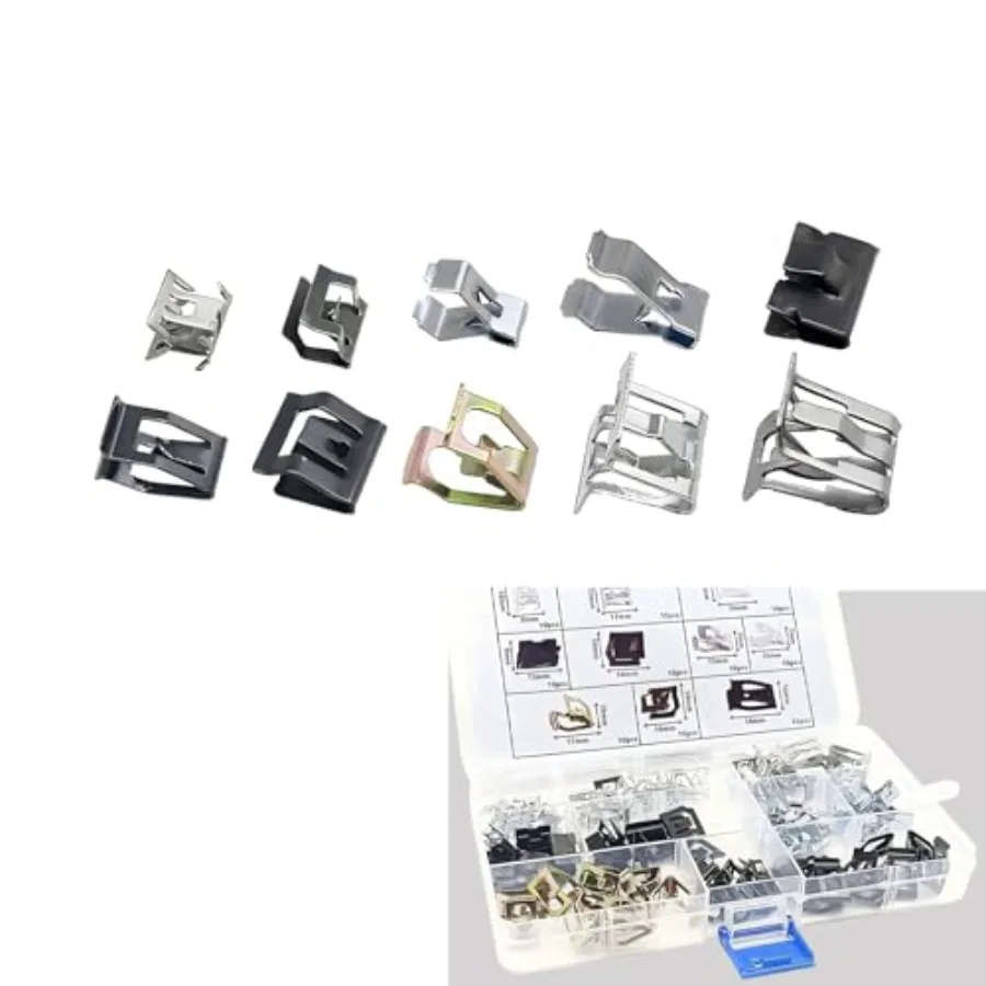 100PCS Auto Car U-Clips, 10 Sizes Metal Trim Panel Spring Clip, Auto U-Clip Body Fastener Clip, Universal Trim Moulding Clips K
100PCS Auto Car U-Clips, 10 Sizes Metal Trim Panel Spring Clip, Auto U-Clip Body Fastener Clip, Universal Trim Moulding Clips K