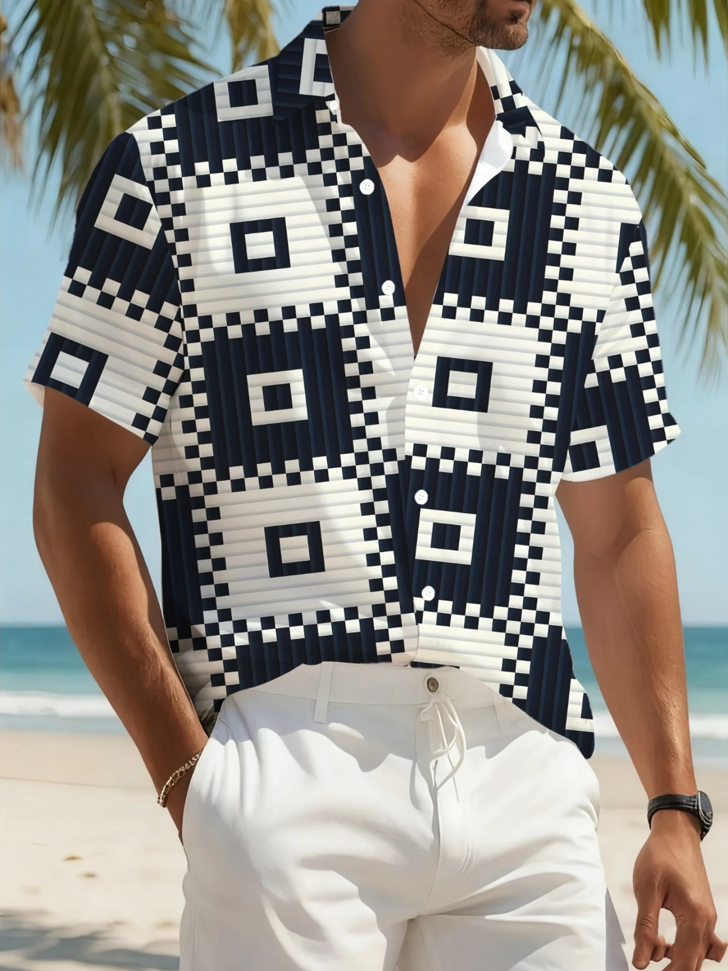 2026 Summer Men's High Quality Hawaiian Shirt Checkered Printed Short Sleeve Summer Casual Beach Holiday Style Large T-shirt
2026 Summer Men's High Quality Hawaiian Shirt Checkered Printed Short Sleeve Summer Casual Beach Holiday Style Large T-shirt