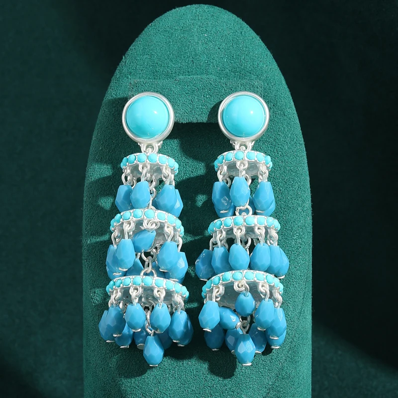Vintage Long Tower Natural Stone Blue Drop Earrings Tassel For Women Exaggerated Brand Designer 2026 Silver Color Retro Gift
Vintage Long Tower Natural Stone Blue Drop Earrings Tassel For Women Exaggerated Brand Designer 2026 Silver Color Retro Gift
