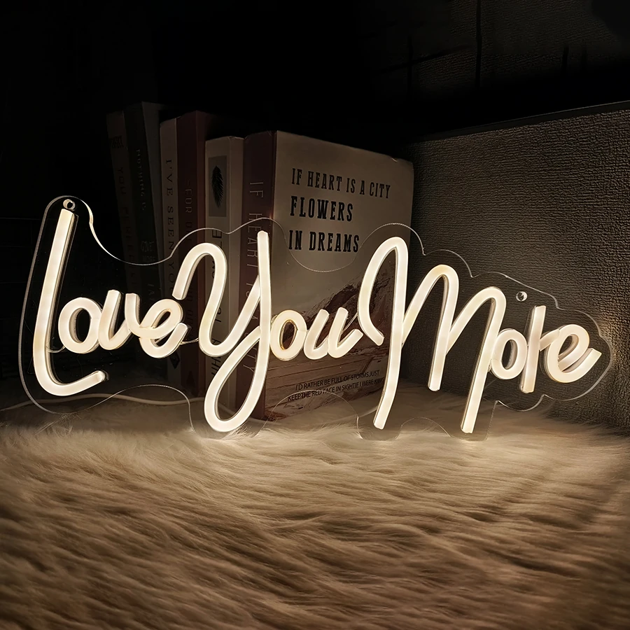 Love You More Neon Sign, Led Warm White Letter Lamp For Wall Decor, Usb Powered, Bedroom, Proposal Party, Wedding Art Wall Lamp.
Love You More Neon Sign, Led Warm White Letter Lamp For Wall Decor, Usb Powered, Bedroom, Proposal Party, Wedding Art Wall Lamp.