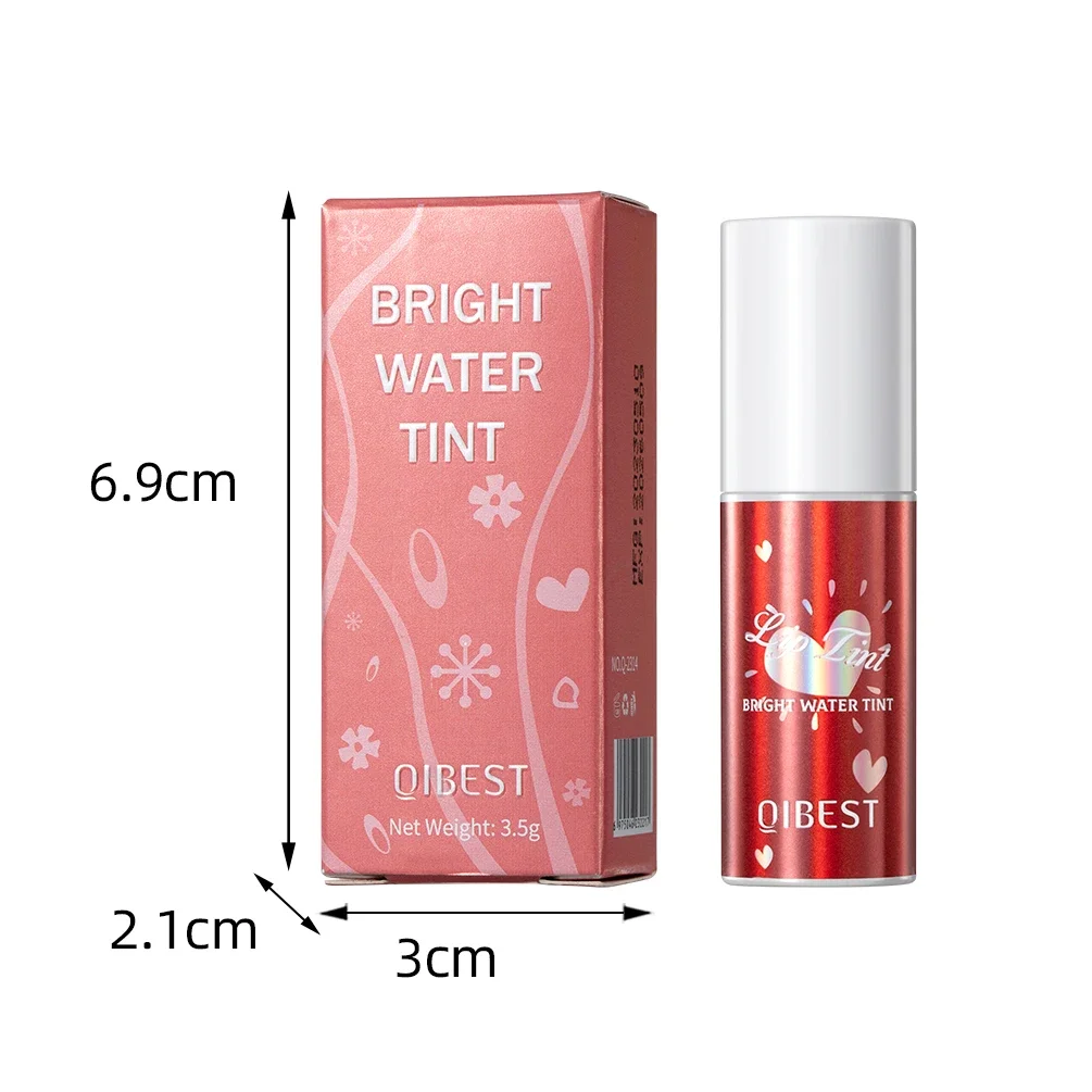 QIBEST Mirror Lip Glaze Water Lipgloss Sexy Red Lip Tint Liquid Lipstick Long-lasting Moisturizing Natural Beauty Lips Cosmetics
