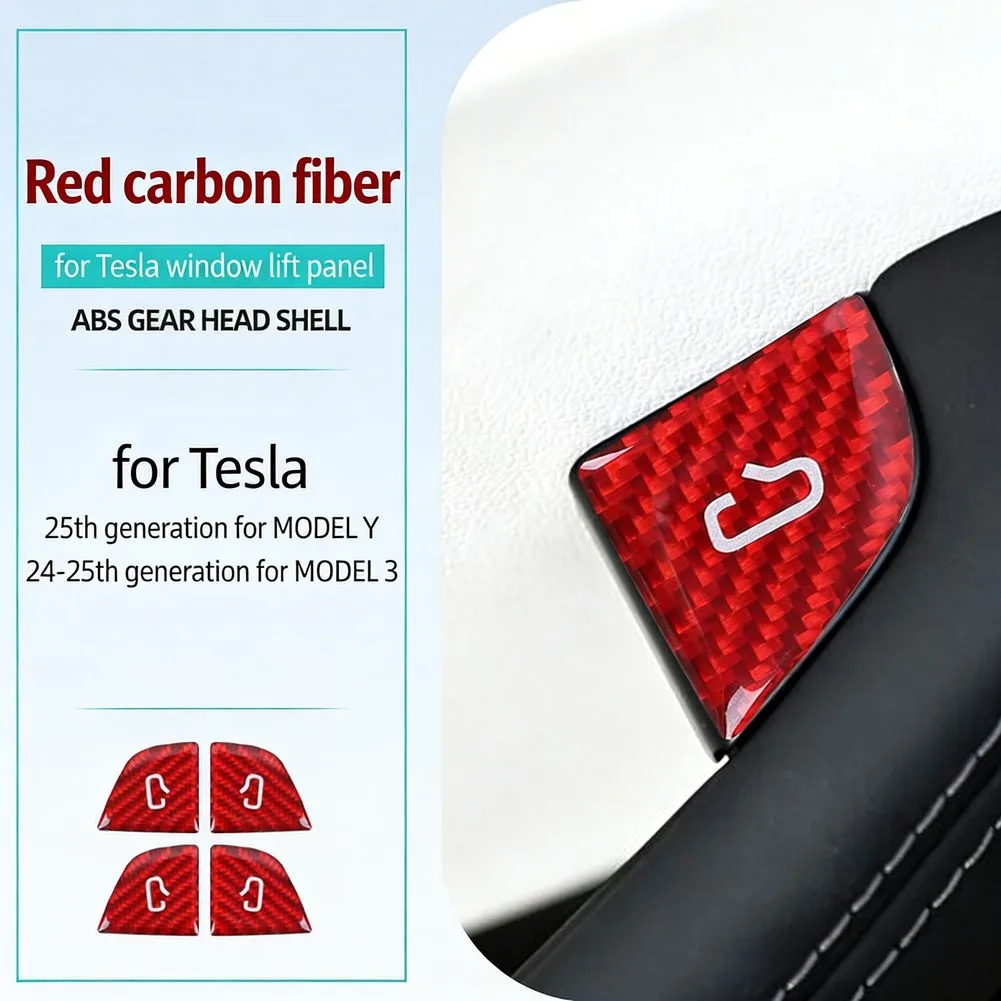 ABS Door Switch Button Sticker with Carbon Fiber Texture for Tesla For Model 3 and For Model Y 2018-2025 Interior Decoration
ABS Door Switch Button Sticker with Carbon Fiber Texture for Tesla For Model 3 and For Model Y 2018-2025 Interior Decoration