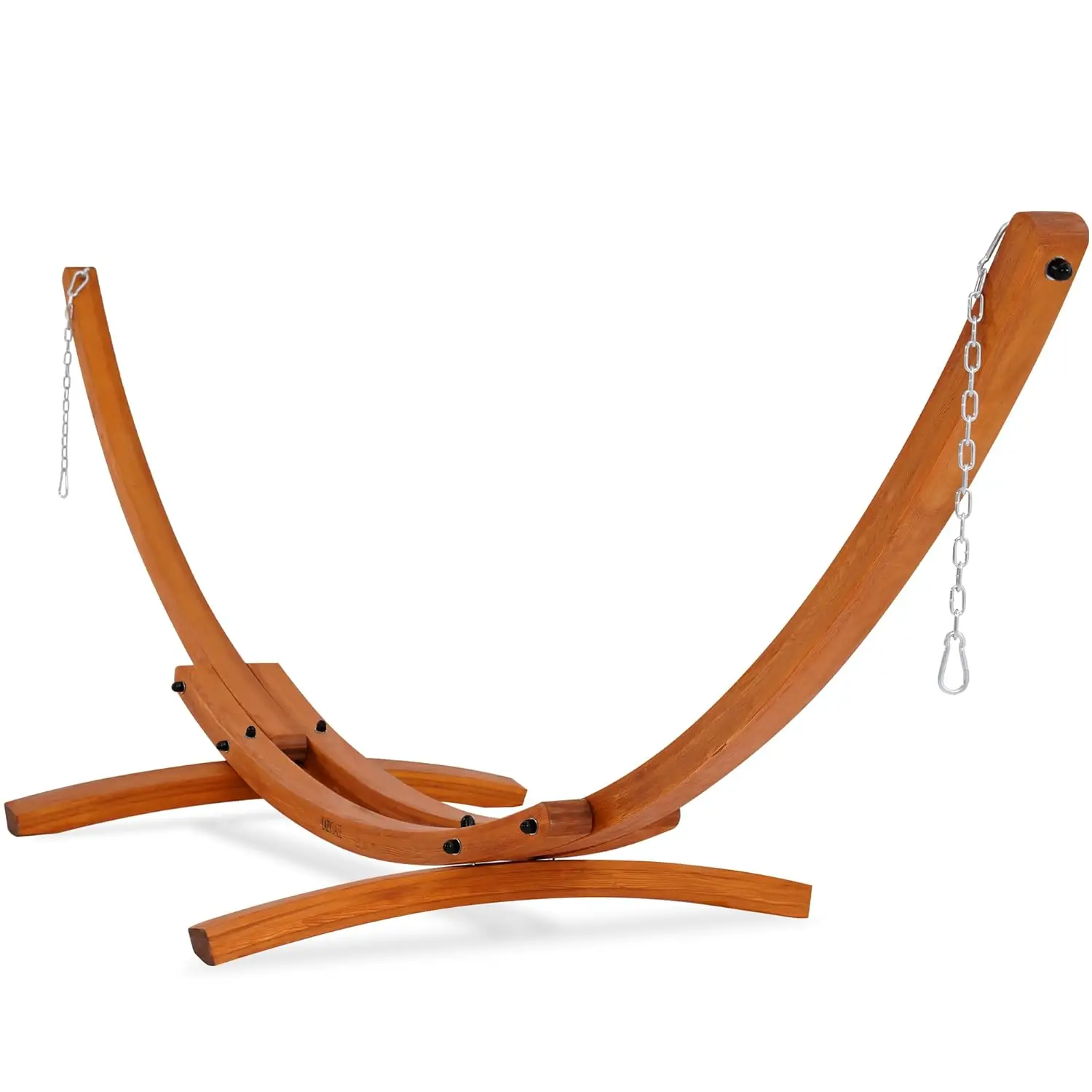14 FT Outdoor Arc Wood Hammock Stand, 2 Person Hard Pine Wood Hammock Stand with Carabiners and Chains for Indoor, Customized
14 FT Outdoor Arc Wood Hammock Stand, 2 Person Hard Pine Wood Hammock Stand with Carabiners and Chains for Indoor, Customized