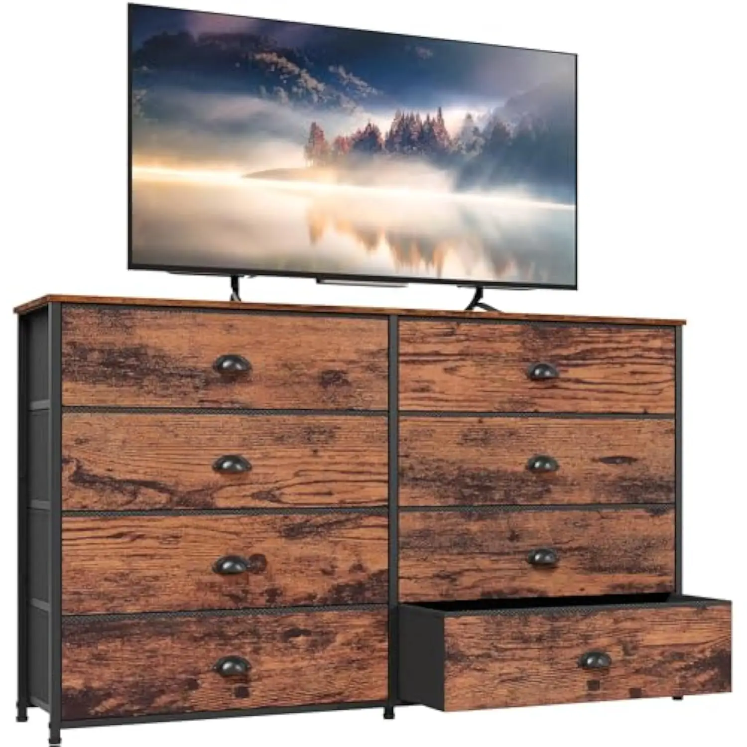 Long Dresser for Bedroom, Tv Stand for 55'' Tv, Wide Storage Drawer Unit with 8 Fabric Bins, Double Dresser for Bedroom, Offic
Long Dresser for Bedroom, Tv Stand for 55'' Tv, Wide Storage Drawer Unit with 8 Fabric Bins, Double Dresser for Bedroom, Offic