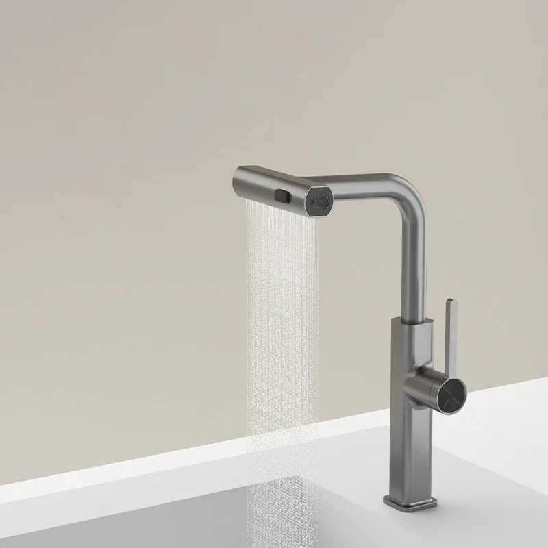 Rotating Waterfall Faucet Digital Display Pull Three-mode Water Outlet Tap Kitchen Sink Bar Bathroom Multifunctional Faucet
Rotating Waterfall Faucet Digital Display Pull Three-mode Water Outlet Tap Kitchen Sink Bar Bathroom Multifunctional Faucet