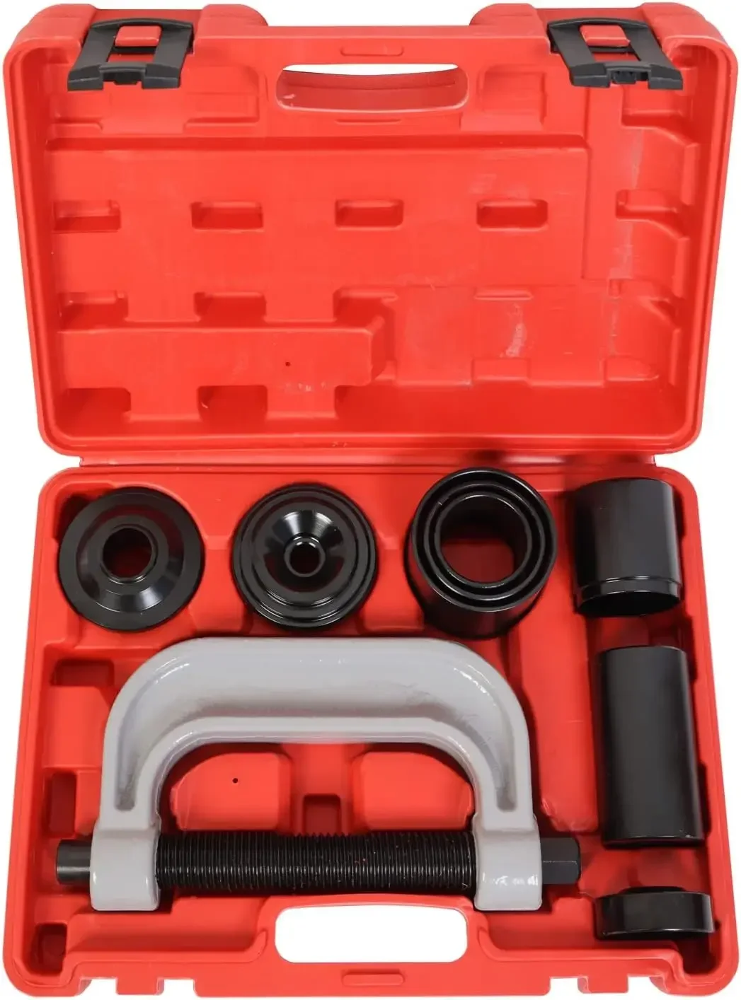 10-piece ball joint press kit with case, universal for 2WD/4WD cars & light trucks.
10-piece ball joint press kit with case, universal for 2WD/4WD cars & light trucks.