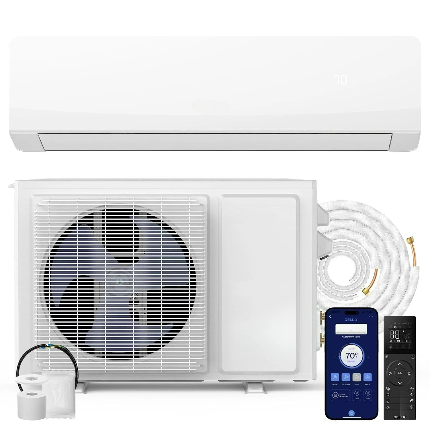 22 SEER2 12000 BTU Mini Split Heat Pump Works with Alexa, Energy Star 1 Ton Pre-Charged 230V Ductless AC Unit, Custom
22 SEER2 12000 BTU Mini Split Heat Pump Works with Alexa, Energy Star 1 Ton Pre-Charged 230V Ductless AC Unit, Custom