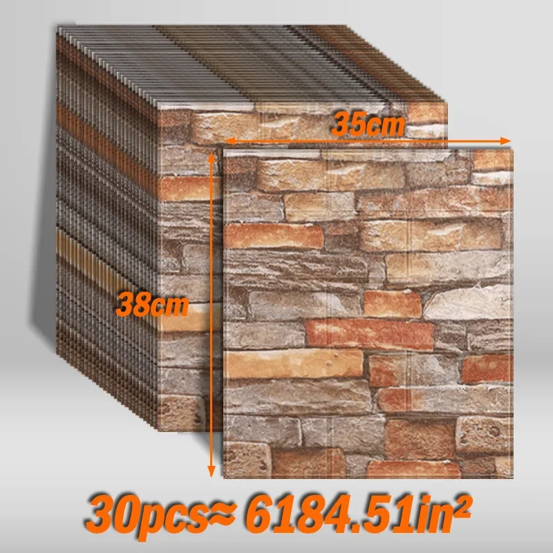 10/15/30Pcs Self-Adhesive 3D Brick Sticker DIY Waterproof Foam Wallpaper Kids Room Kitchen Roof Ceiling Background Wall Decals
10/15/30Pcs Self-Adhesive 3D Brick Sticker DIY Waterproof Foam Wallpaper Kids Room Kitchen Roof Ceiling Background Wall Decals